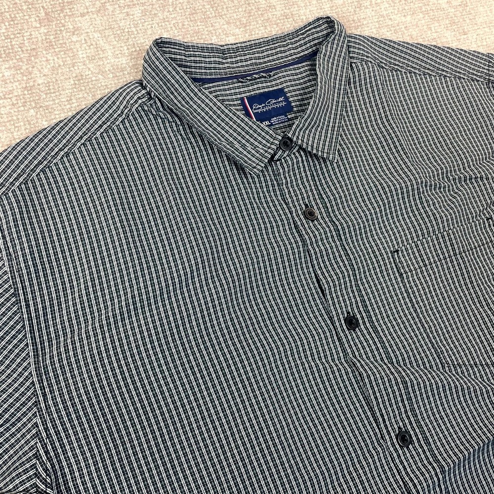 Jack O'Neill Casual Shirt Men 2XL Black Plaid Short Sleeve Classic Fit Button Up